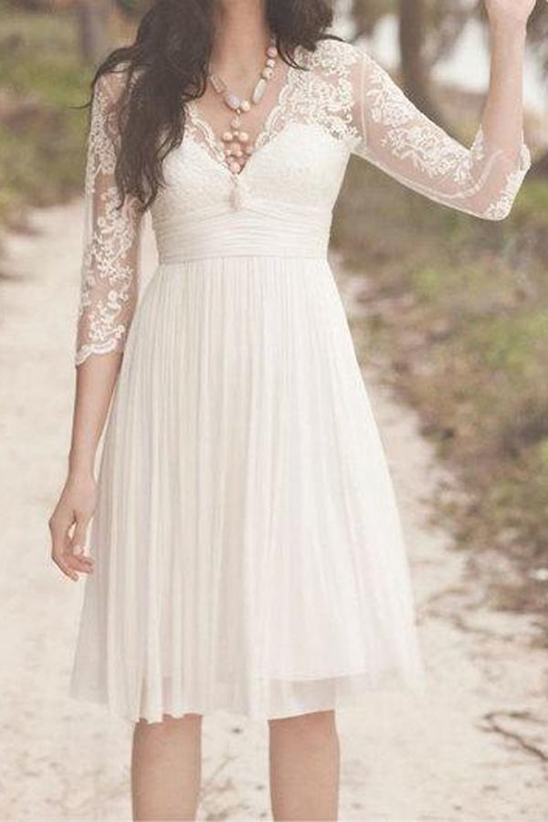 knee length white dress